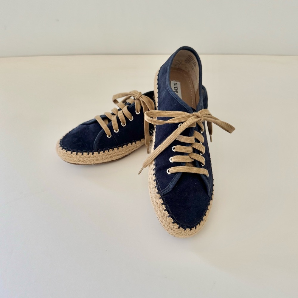 Steve Madden Navy Suede Espadrille Shoes